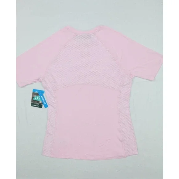 Columbia Women Maplegate Light Pink Short Sleeve Shirt M Active Fit Omni Wick - Picture 9 of 13